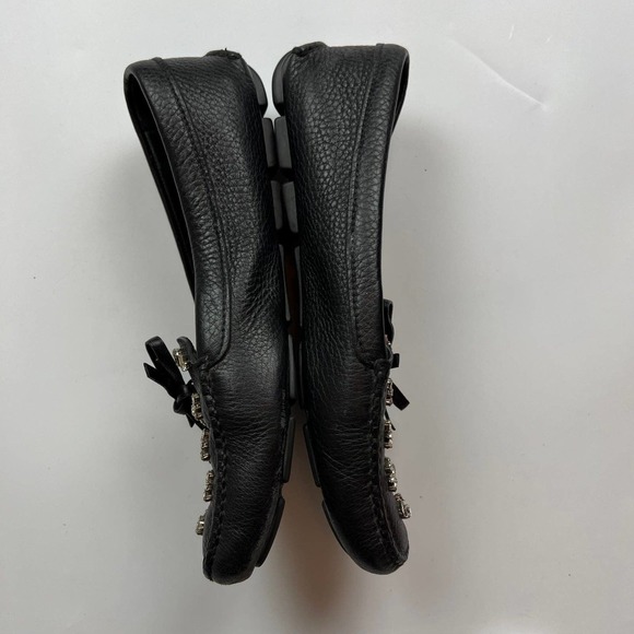 Prada authentic crystal embellished slip on black womens loafers size 7 - Picture 3 of 8